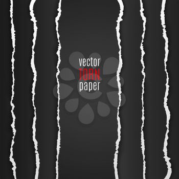 Vector illustration black torn paper. Template background