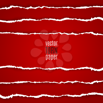 Vector illustration red torn paper. Template background
