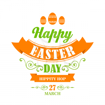 Happy Easter Typographical Background. Vector illustration. Easter poster