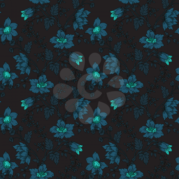 The vector illustration Retro floral seamless background
