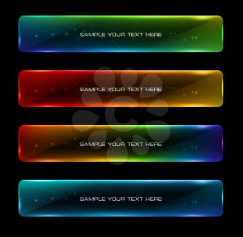 Abstract colorful glowing options. Useful for presentations or web design.