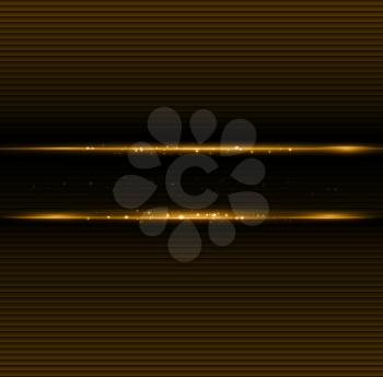 Vector Abstract dark background with gold color light