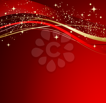 Red abstract background. Christmas background with wave. 