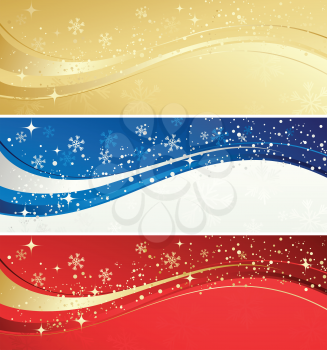 Vector illustration Christmas color banner with snowflakes