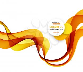  Vector Abstract  Orange curved lines background. Template brochure design. 