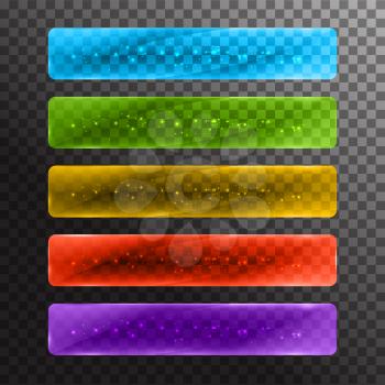 Set of glossy colored web buttons. Vector illustration