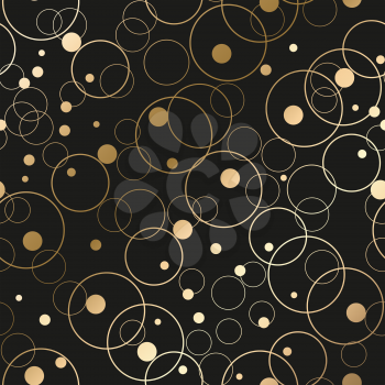 Gold abstract background.  Vector seamless with circles