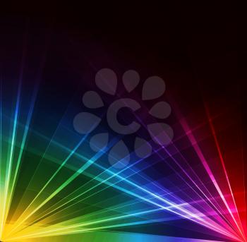Colorful Spotlight background. Vector illustration. Neon or laser light