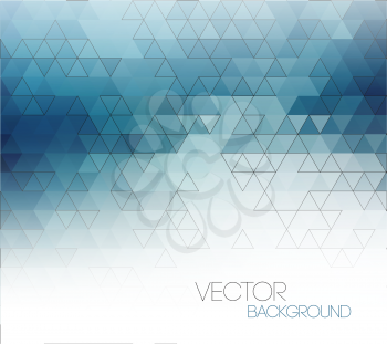 Abstract blue light template background with triangle pattern