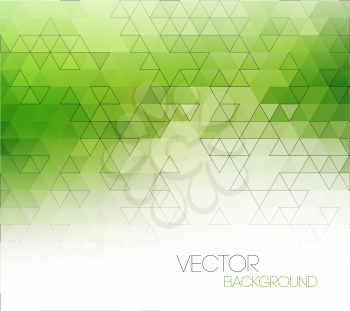 Abstract green light template background with triangle pattern