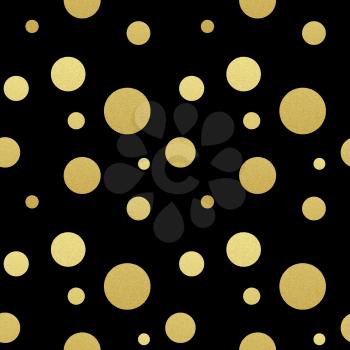  Classic dotted seamless gold glitter pattern.  Polka dot ornate