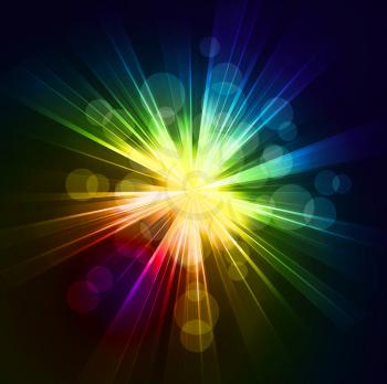 Vector  illustration  Abstract  starburst spectrum light background