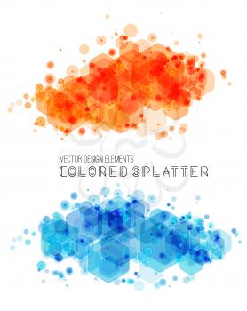 Vector abstract background with color splash. Retro style design for poster or cover