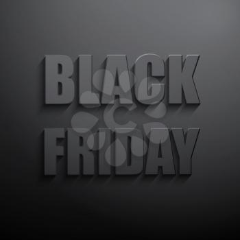 Vector Black friday sales typographic poster. 3d text 