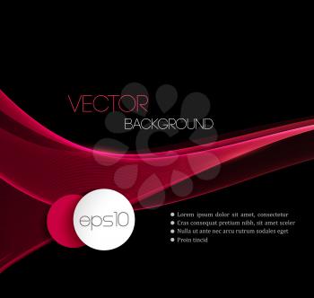 Red Smooth wave stream line abstract header layout. Vector illustration