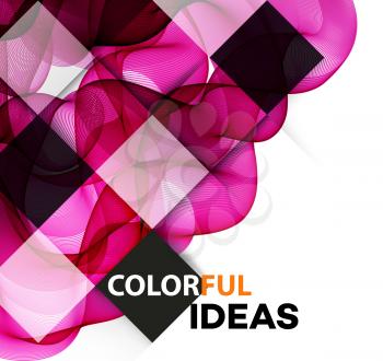 Vector Abstract color curved lines background. Brochure design