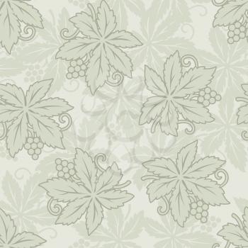 Vector vintage seamless with grapes and leaves
