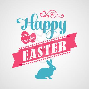 Vector Happy Easter Typographical Background. Retro design