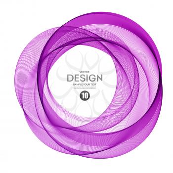 Abstract vector background, round futuristic wavy illustration eps10. Purple color