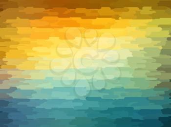 Abstract geometric background with orange, blue and yellow color. Vector illustration Summer sunny design.