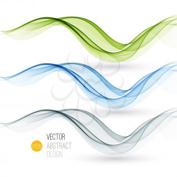 Set of abstract color waves. Vector illustration EPS 10