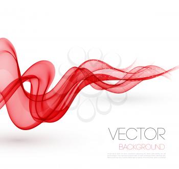 Vector Abstract red smoky waves  background. Template brochure design
