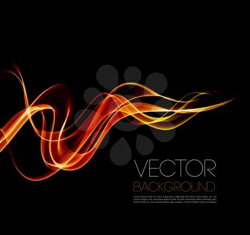 Vector Abstract shine waves  in black background. Template brochure design