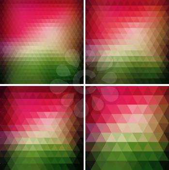 Set of color Vector Abstract retro triangle  background 