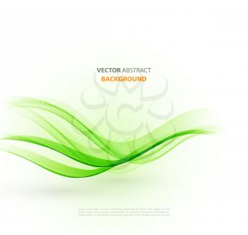 Vector Abstract green curved lines background. Brochure design