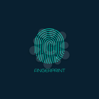 Fingerprint identification icon. Vector illustration EPS 10