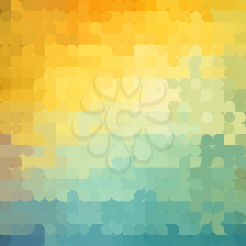 Abstract geometric background with orange, blue and yellow circles. Vector illustration Summer sunny design.