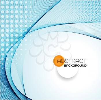 Vector Abstract color blue wave design element.