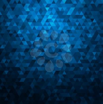 Abstract colorful blue vector background with triangles. Shiny geometric mosaic
