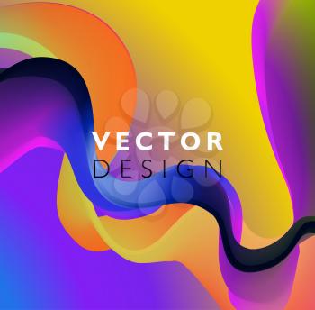 Abstract smooth color wave vector. Curve flow purple motion illustration. For poster, flyer design. Mixing color. Colored fluid
