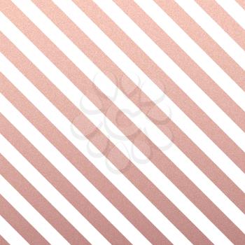 Rose Gold glittering diagonal lines pattern on white background. Classic pattern. Vector design