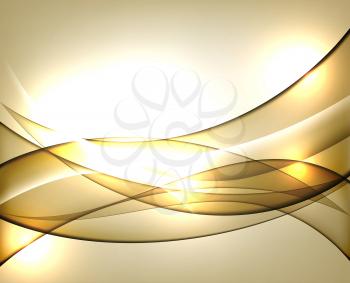 Gold wavy vector Template Abstract background with transparent curves lines. For flyer, brochure, booklet and websites design