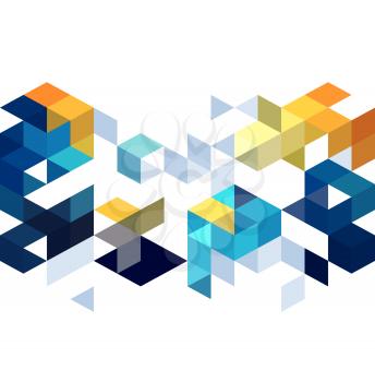 Abstract background with orange and blue color cubes for design brochure, website, flyer. EPS10
