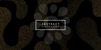 Abstract shiny color gold design element with glitter effect on dark background.