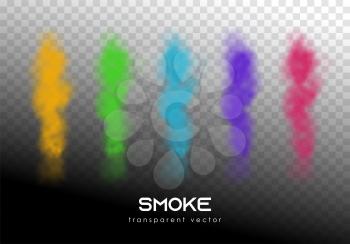 Set color vector transparent smoke . Abstract fog illustration. eps10. Stage smoke, paint powder for design website