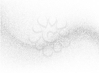 Abstract black and white vector background, monochrome flow stipple effect for design brochure, website, flyer, business card. Dissolving points noise gradient