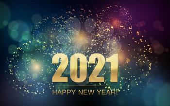 2021 New Year Abstract background with fireworks . For Calendar, poster design
