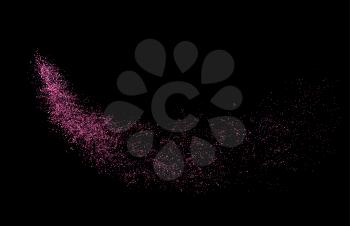 Abstract shiny color rose gold design element with glitter effect on dark background. Fashion sequins for voucher, website and advertising design
