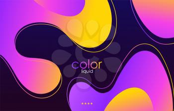 Color liquid organic shape. Moving colorful abstract background. Dynamic Effect. Vector Illustration. Design Template for poster and cover.