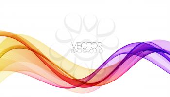 Abstract shiny spectrum multicolor wave design element on white background. Vector background, rainbow waved lines for brochure, website, flyer design. Spectrum wave color. Smoky color wave. Wavy line color