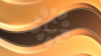 Luxury background with golden lines and shadow. Vector deluxe template. Luxury modern banner for advertising design. Glamour backdrop