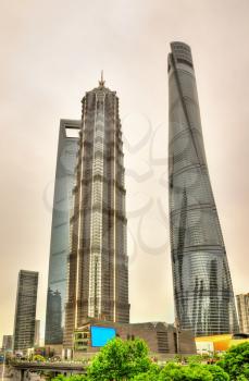 Shanghai skyscrapers at Lujiazui Financial District - China