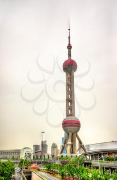 The Oriental Pearl Radio and TV Tower in Shanghai - China