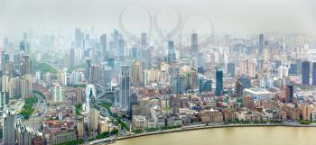Aerial panorama of Shanghai city centre - China