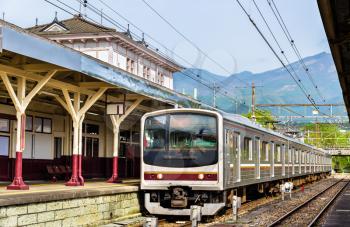 Local train at Nikko train station - Japan, Tochigi Prefecture