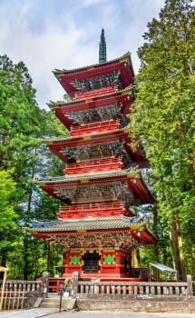 Five-storey Pagoda at Tosho-gu shrine in Nikko, Japan